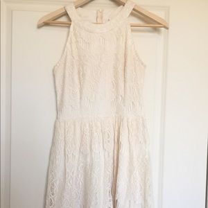 Cream lace midi dress
